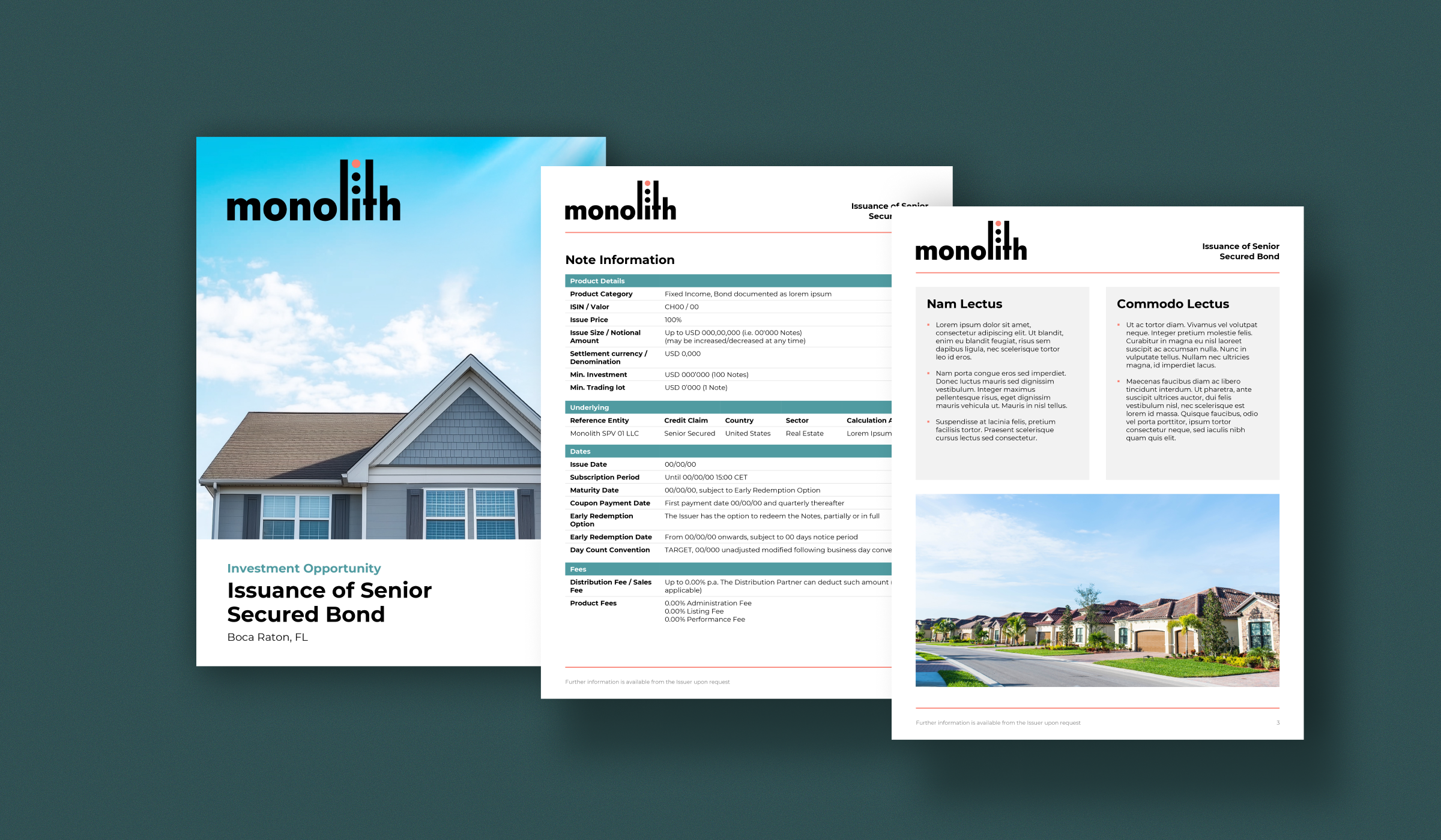 Monolith Capital Investor One-Sheet Design