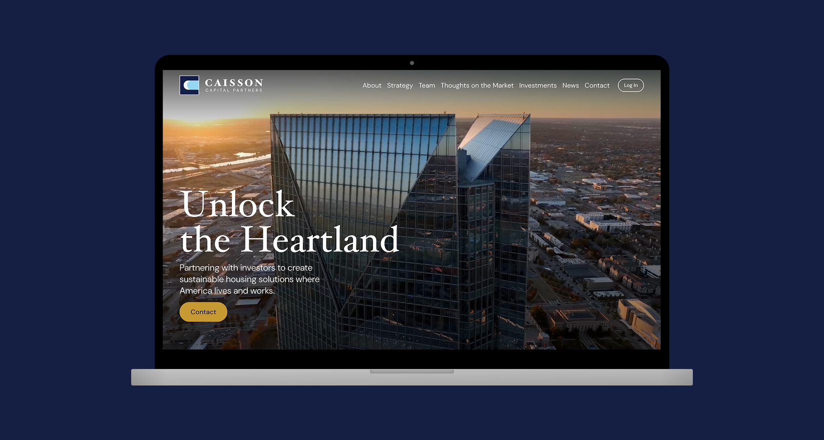 Investment popup design for the Caisson Capital website
