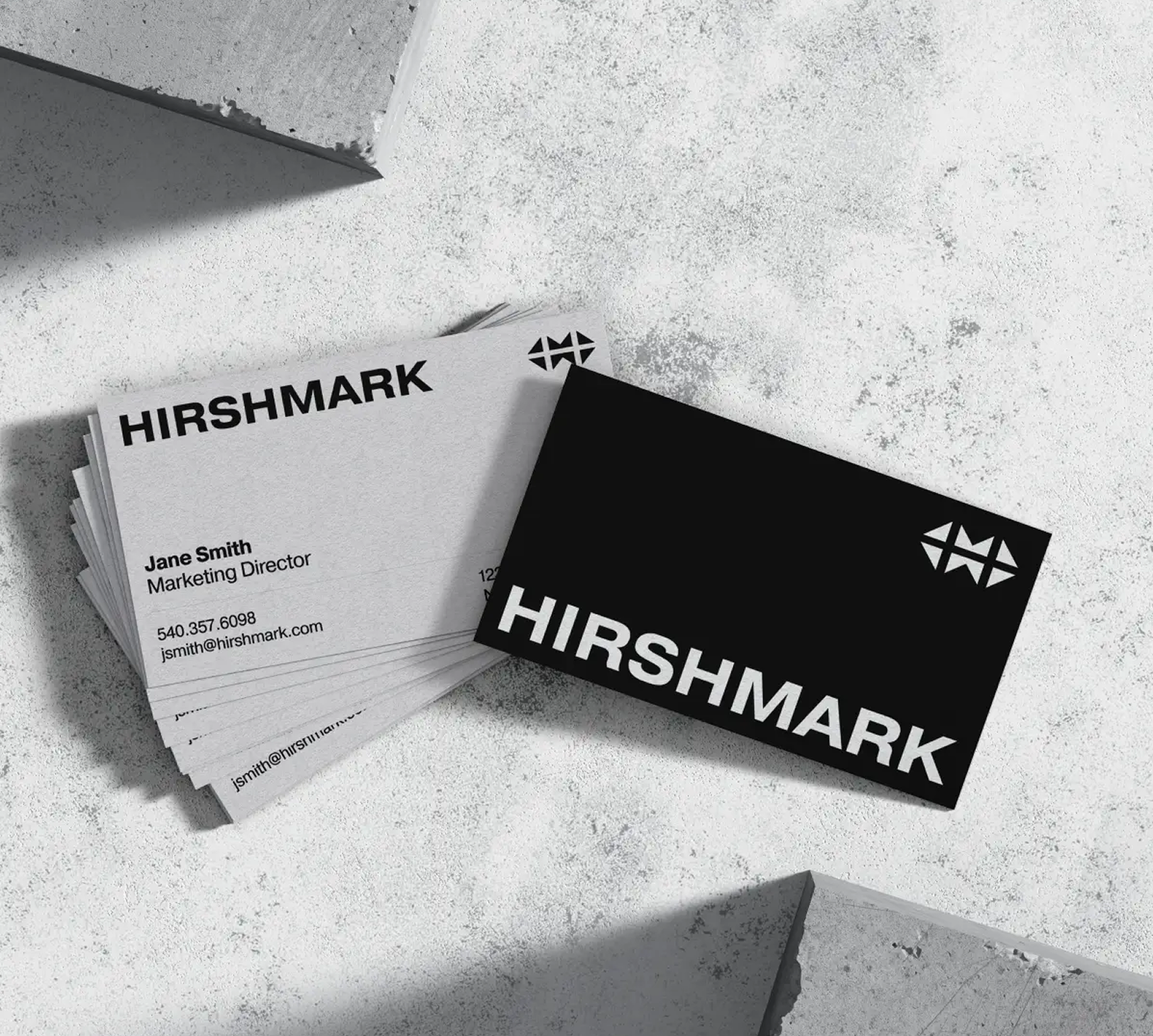 Business card design for Hirshmark Capital