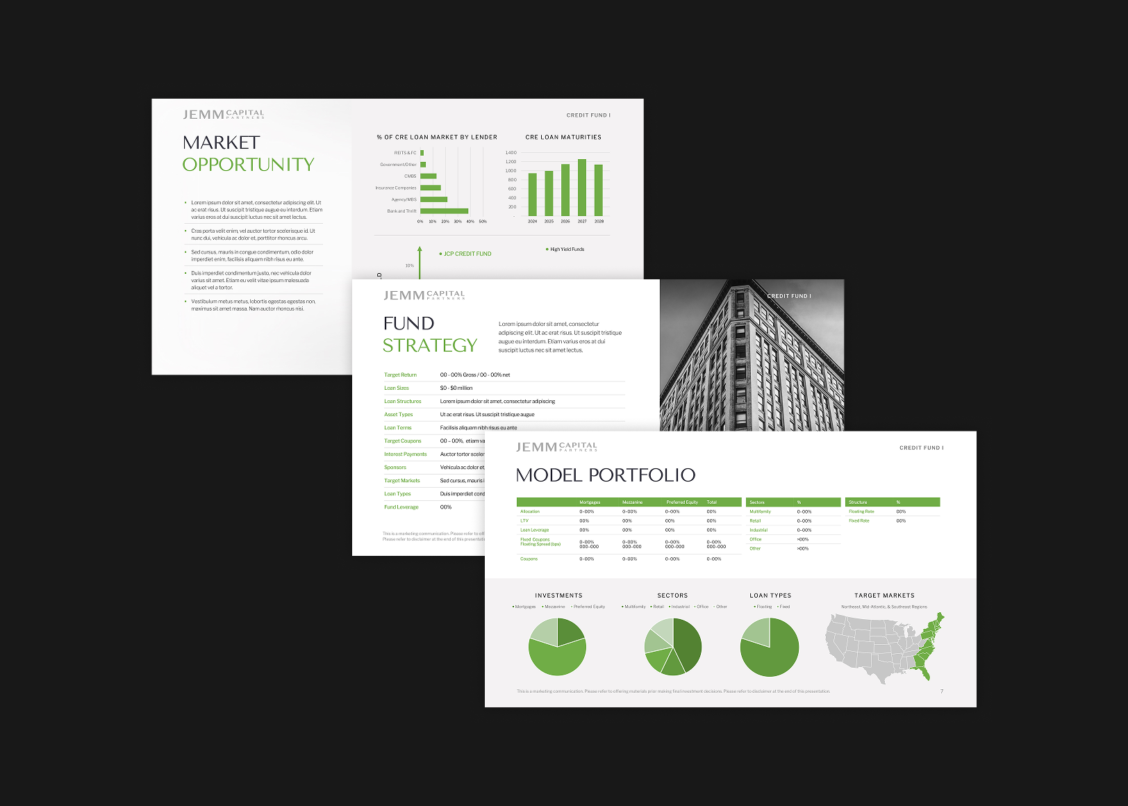 Investor presentation design for JEMM Capital Partners