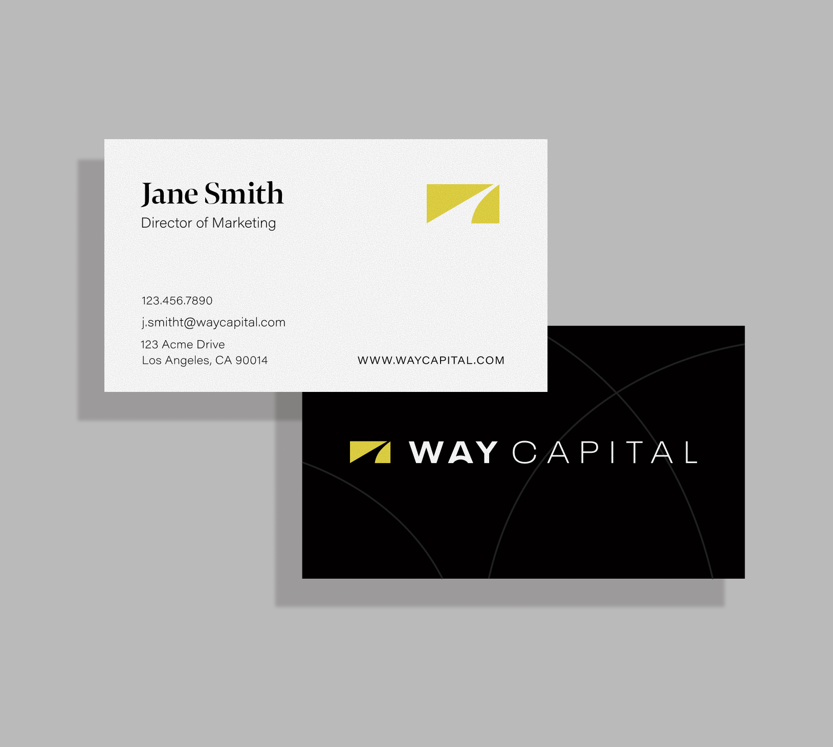 Business card design for WAY Capital