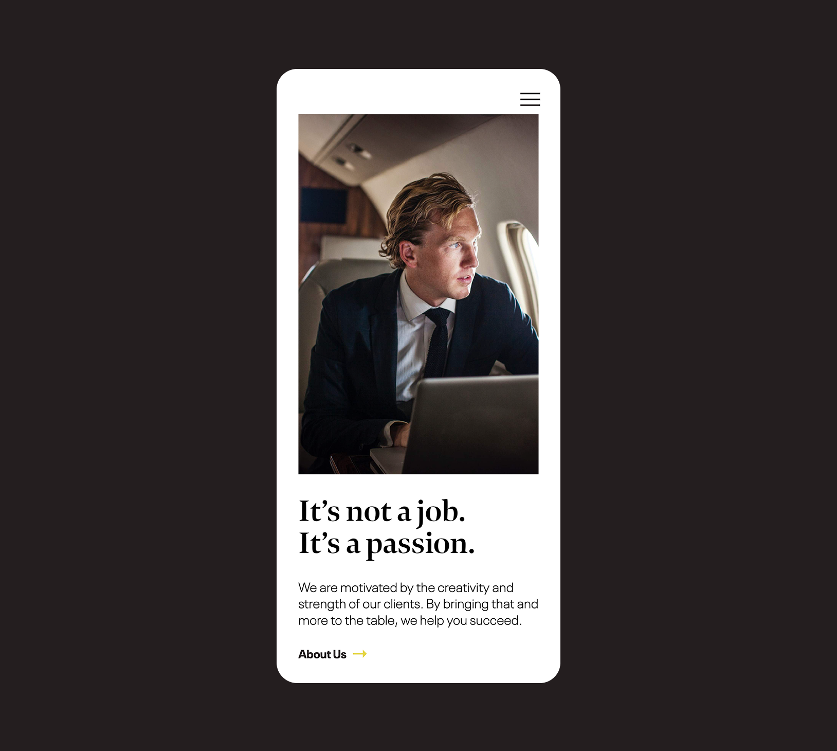 Mobile website design for WAY Capital