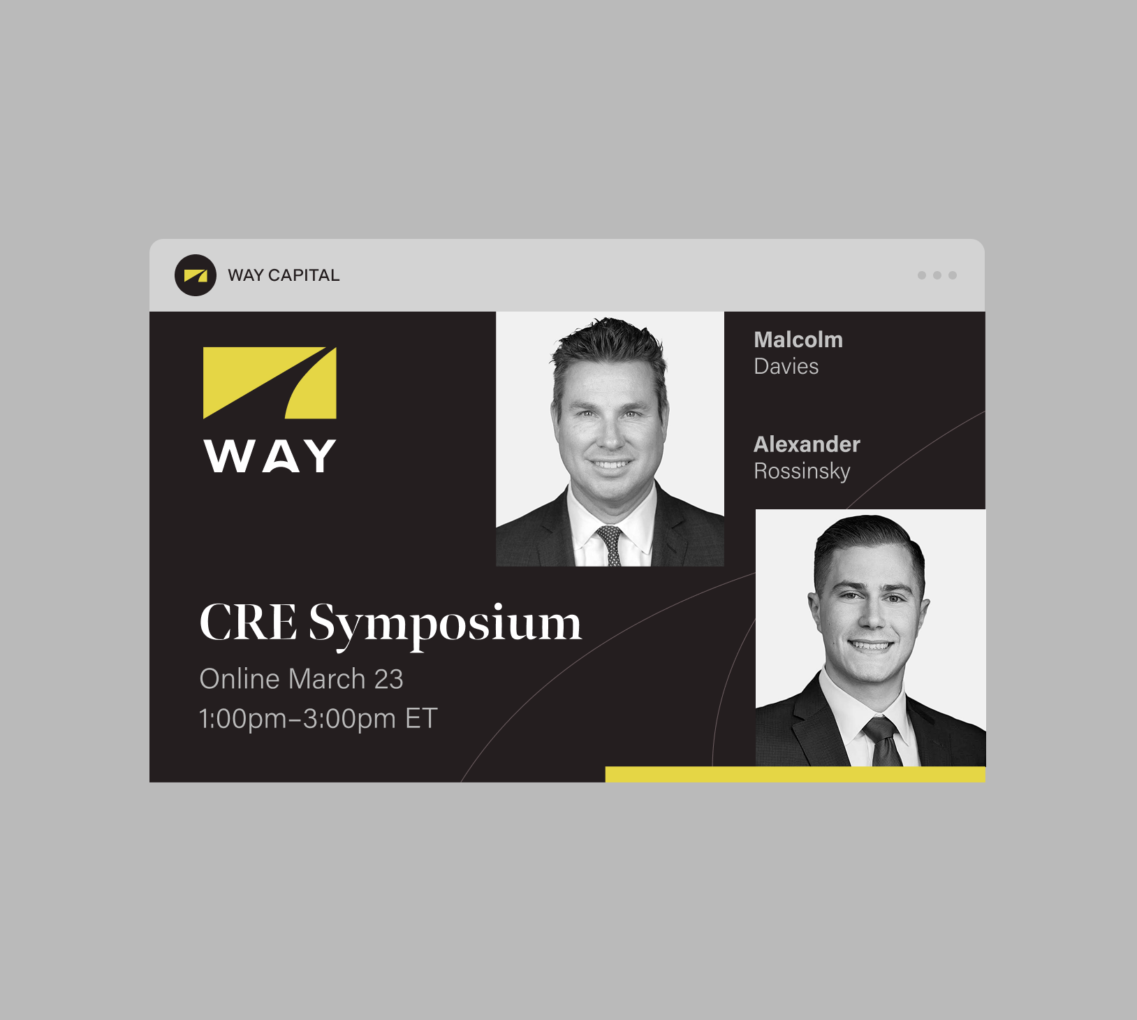 Social media post design for WAY Capital